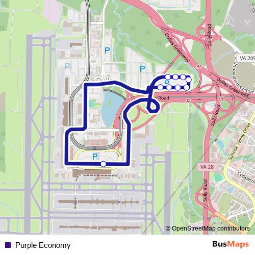 Purple Economy bus Line Map