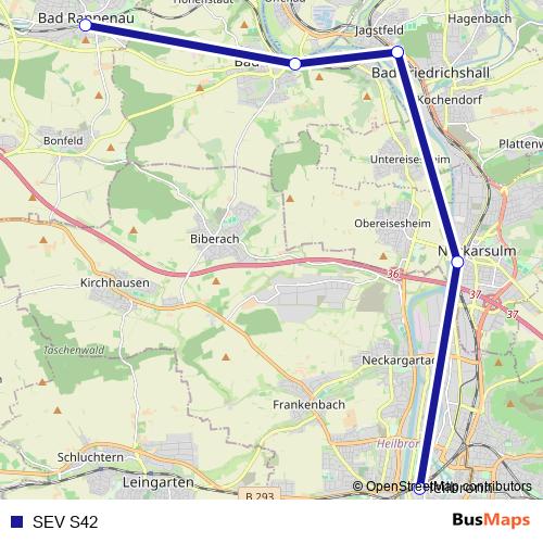SEV S42 rail Line Map