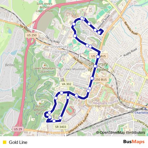 Gold Line bus Line Map