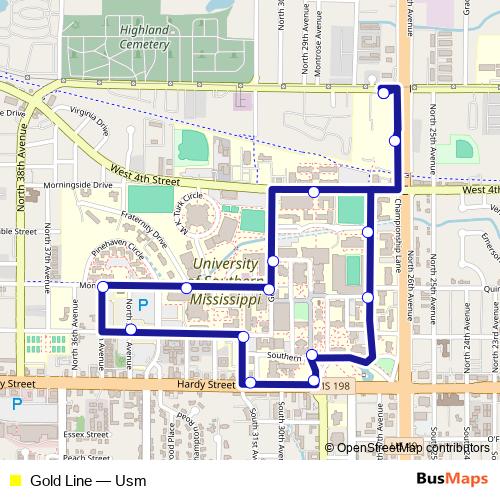 Gold Line bus Line Map