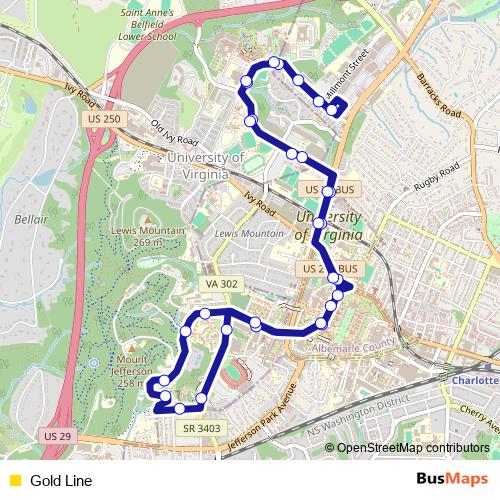 Gold Line bus Line Map