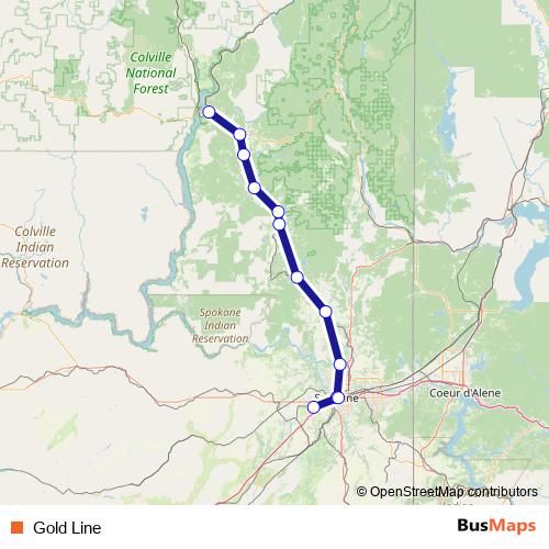 Gold Line bus Line Map