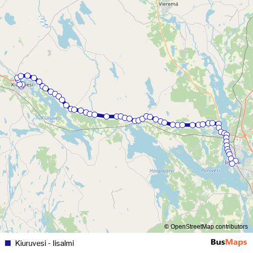 Kiuruvesi - Iisalmi bus Line Map