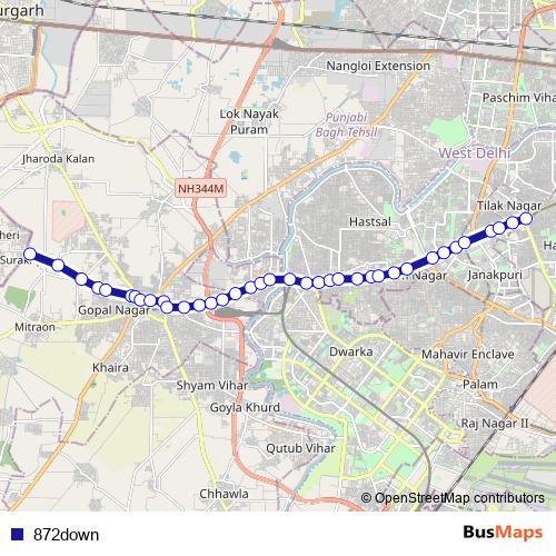 872down bus Line Map