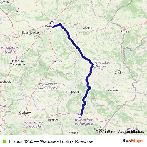 Flixbus 1250 bus Line Map