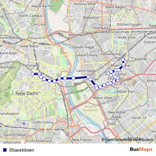 85aextdown bus Line Map