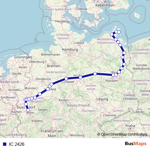 IC 2426 rail Line Map