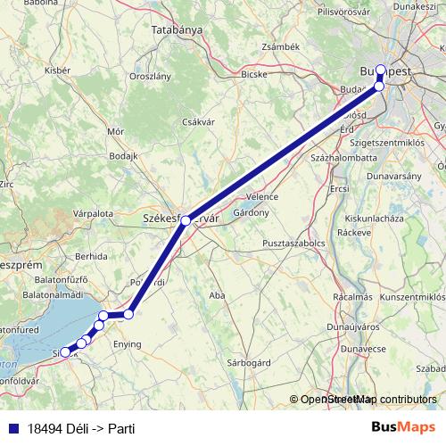 18494 Déli -> Parti rail Line Map