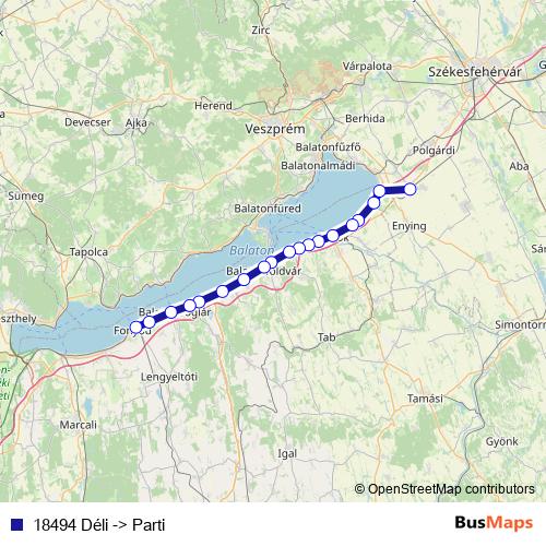 18494 Déli -> Parti rail Line Map