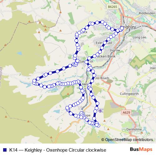 K14 bus Line Map