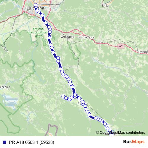 PR A18 6563 1 (59538) bus Line Map