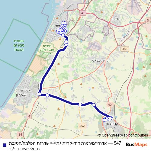 547 bus Line Map
