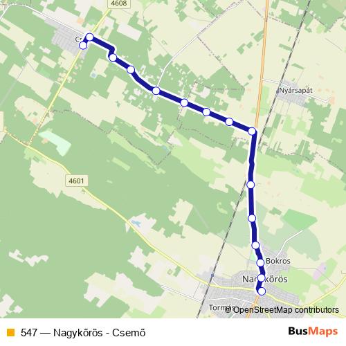 547 bus Line Map