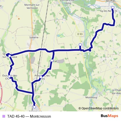 TAD 45-40 bus Line Map