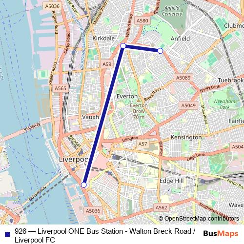 926 bus Line Map