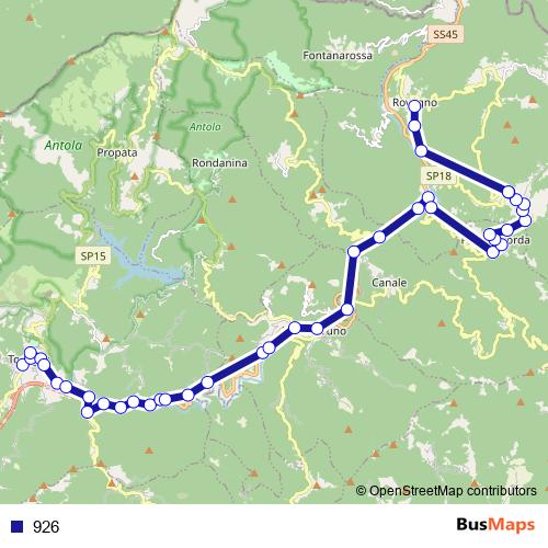 926 bus Line Map