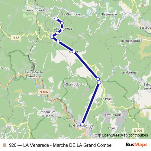926 bus Line Map