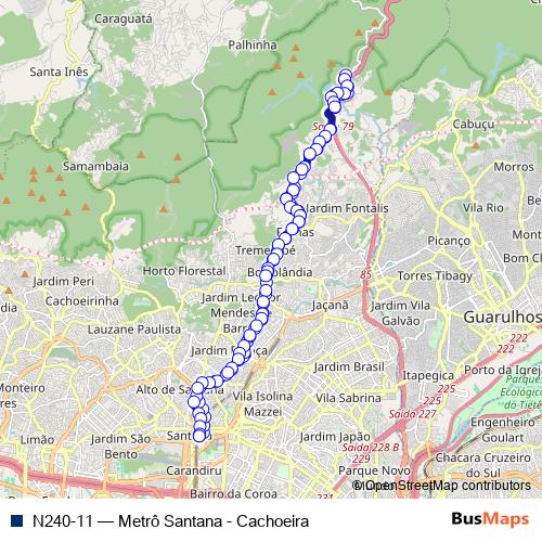 N240-11 bus Line Map