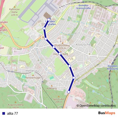 alita 77 bus Line Map
