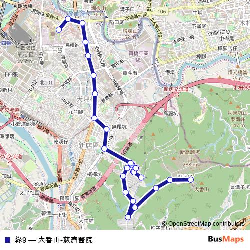 綠9 bus Line Map