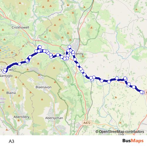 A3 bus Line Map