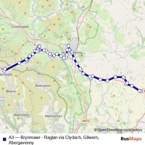 A3 bus Line Map