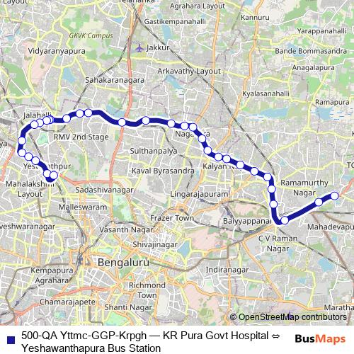 500-QA Yttmc-GGP-Krpgh bus Line Map