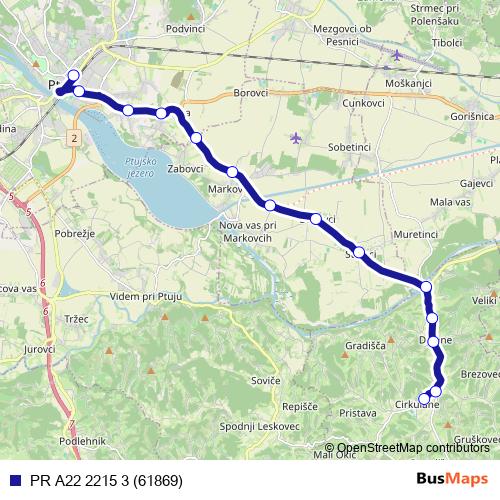PR A22 2215 3 (61869) bus Line Map