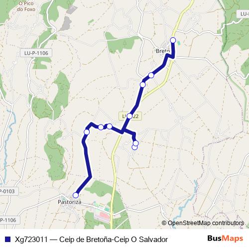 Xg723011 bus Line Map