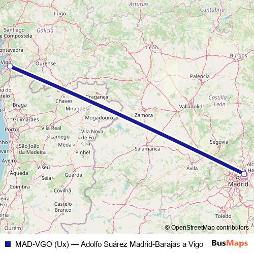 MAD-VGO (Ux) air Line Map
