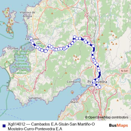 Xg814012 bus Line Map