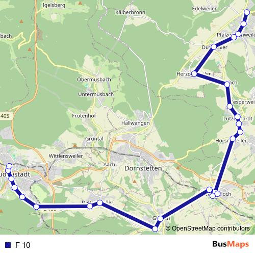 F 10 bus Line Map