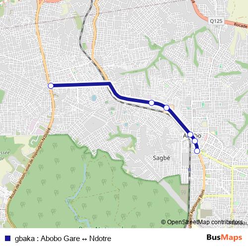 gbaka : Abobo Gare ↔ Ndotre bus Line Map