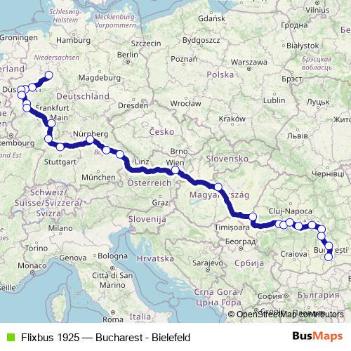 Flixbus 1925 bus Line Map