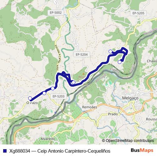 Xg888034 bus Line Map