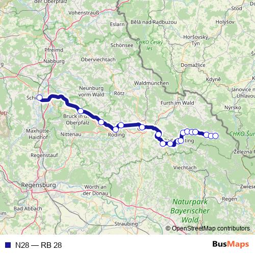 N28 rail Line Map