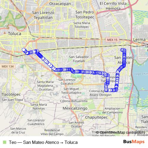 Teo bus Line Map