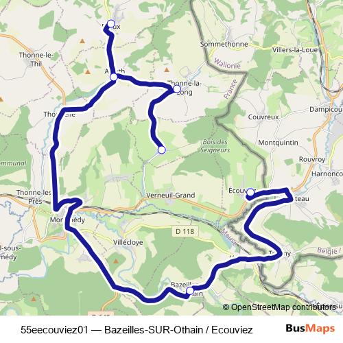 55eecouviez01 bus Line Map