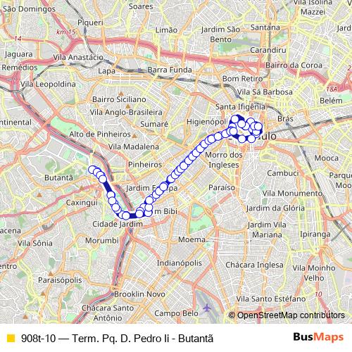 908t-10 bus Line Map