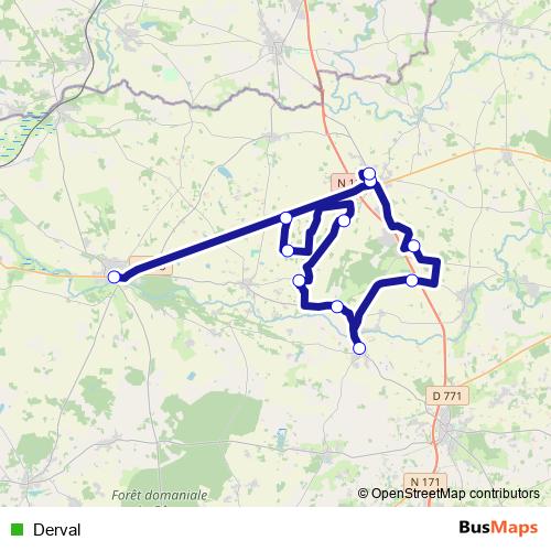 Derval bus Line Map