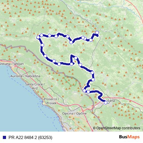 PR A22 8484 2 (63253) bus Line Map