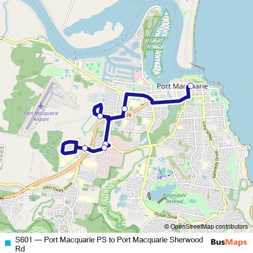 S601 bus Line Map