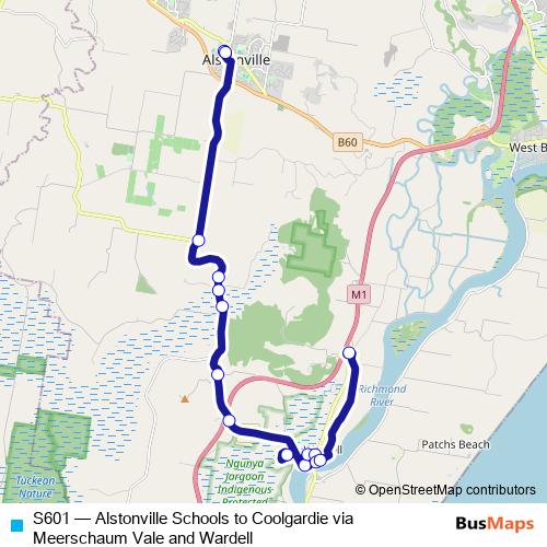S601 bus Line Map