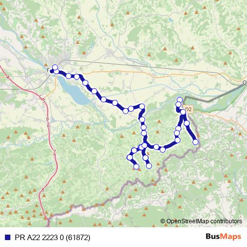 PR A22 2223 0 (61872) bus Line Map