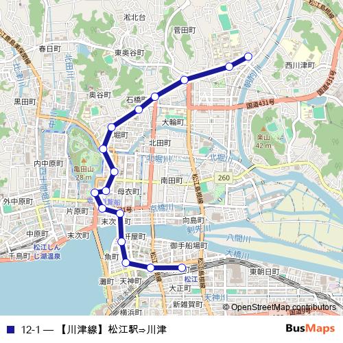12-1 bus Line Map
