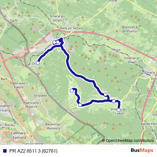 PR A22 8511 3 (62781) bus Line Map