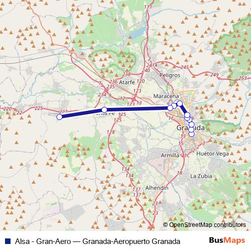Alsa - Gran-Aero bus Line Map