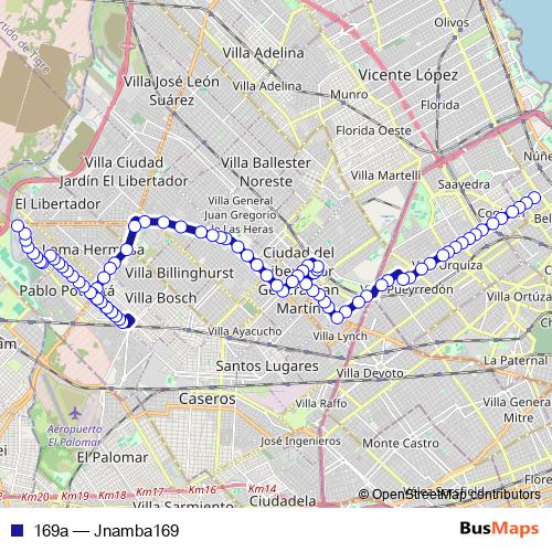 169a bus Line Map
