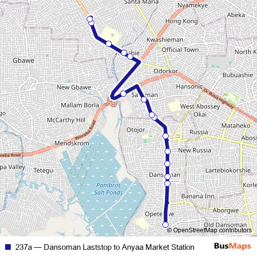 237a bus Line Map