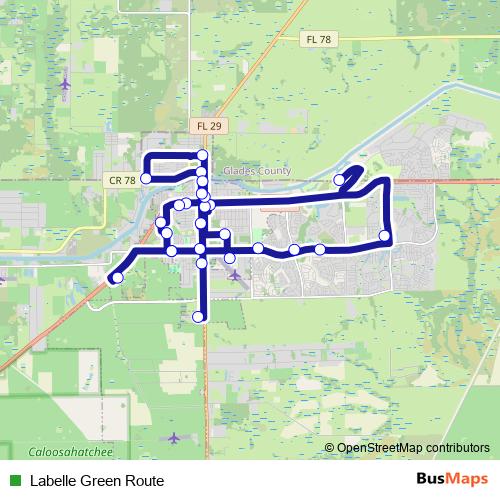 Labelle Green Route bus Line Map